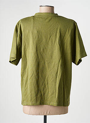 Tricou serigrafie flockată mâneci scurte verde ROSE GARDEN femeie
