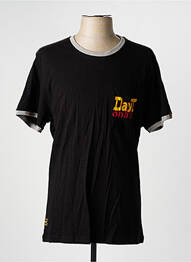 Tricou croială cambrată mâneci scurte negru DAYTONA bărbat