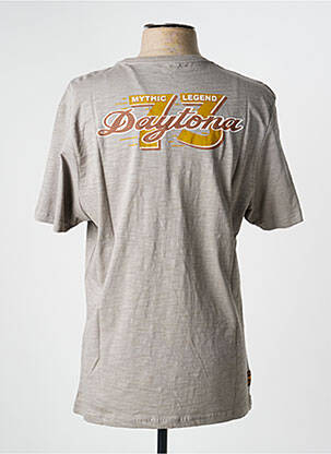 Tricou țesătură melanj mâneci scurte gri DAYTONA bărbat