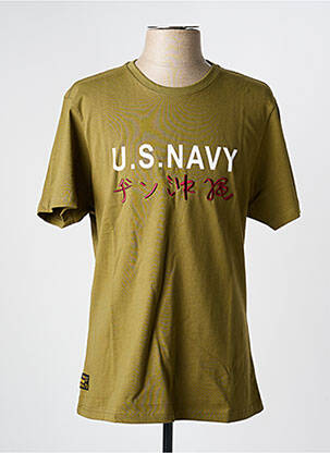 Tricou broderie mâneci scurte verde DAYTONA bărbat