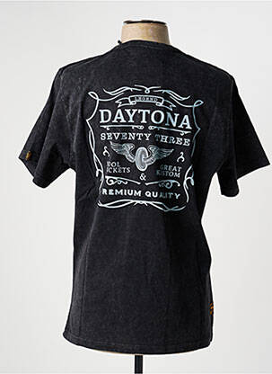 Tricou croială dreaptă mâneci scurte negru DAYTONA bărbat