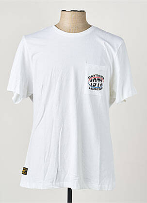 Tricou croială dreaptă mâneci scurte alb DAYTONA bărbat