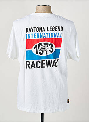 Tricou croială dreaptă mâneci scurte alb DAYTONA bărbat