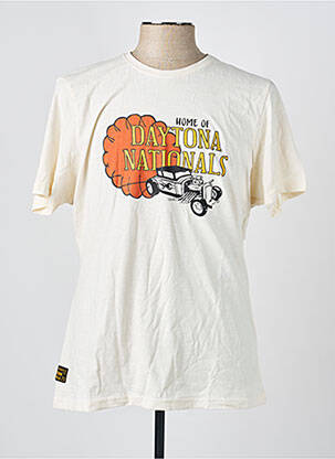 Tricou croială dreaptă mâneci scurte bej DAYTONA bărbat