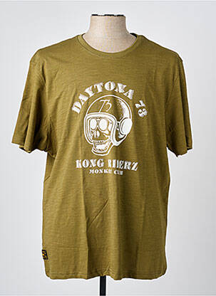 Tricou croială dreaptă mâneci scurte verde DAYTONA bărbat