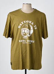Tricou croială dreaptă mâneci scurte verde DAYTONA bărbat