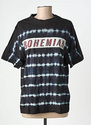 Tricou croială dreaptă mâneci scurte negru ROSE GARDEN femeie