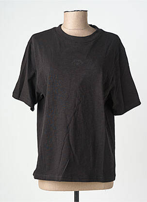 Tricou croială dreaptă mâneci scurte negru ROSE GARDEN femeie