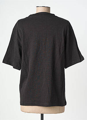 Tricou croială dreaptă mâneci scurte negru ROSE GARDEN femeie