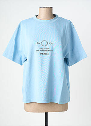 Tricou croială dreaptă mâneci scurte albastru ROSE GARDEN femeie