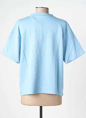 Tricou croială dreaptă mâneci scurte albastru ROSE GARDEN femeie