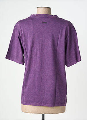Tricou croială dreaptă mâneci scurte violet ROSE GARDEN femeie