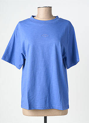 Tricou croială dreaptă mâneci scurte albastru ROSE GARDEN femeie