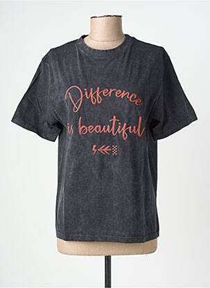 Tricou croială dreaptă mâneci scurte negru ROSE GARDEN femeie