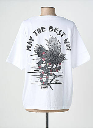 Tricou croială dreaptă mâneci scurte alb ROSE GARDEN femeie