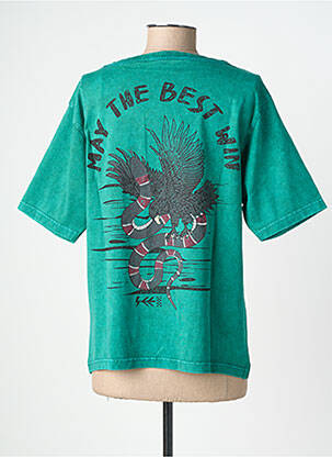 Tricou croială dreaptă mâneci scurte verde ROSE GARDEN femeie