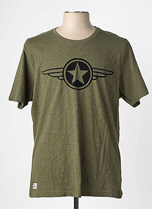 Tricou croială dreaptă mâneci scurte verde DAYTONA bărbat