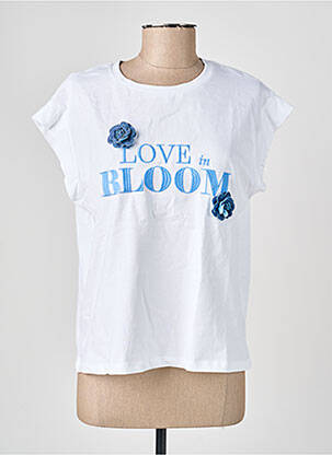 Tricou croială dreaptă mâneci scurte alb TIFFOSI femeie