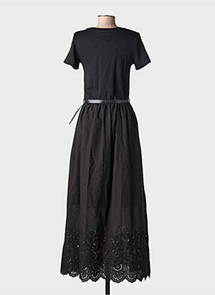Rochie lungă mâneci scurte mâneci scurte negru MC LORENE femeie