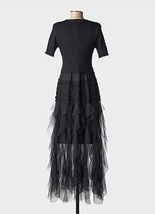 Rochie lungă mâneci scurte mâneci scurte negru MC LORENE femeie