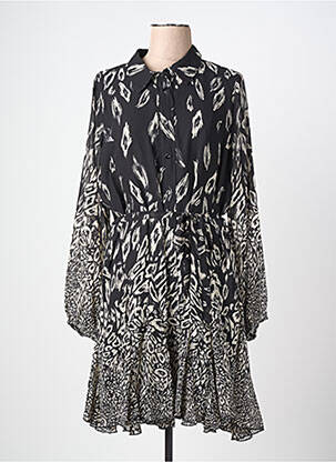 Rochie midi imprimeu fantezie mâneci lungi negru MOLLY BRACKEN femeie