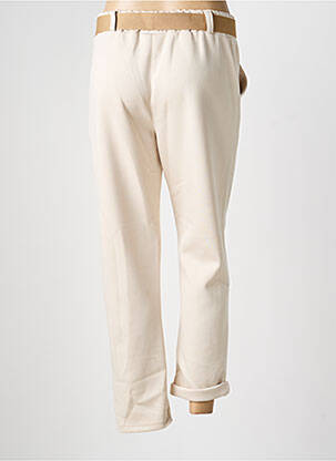 Pantalon slim talie elastică bej MADE IN ITALY femeie