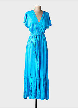 Rochie lungă mâneci scurte mâneci scurte albastru C'FLO femeie