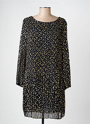 Rochie midi țesătură crep mâneci lungi negru EMMA ELLA femeie