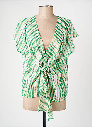 Top imprimeu fantezie mâneci scurte verde VINTAGE LOVE femeie