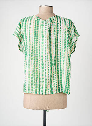 Top imprimeu fantezie mâneci scurte verde VINTAGE LOVE femeie