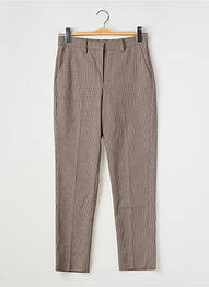 Pantalon drept închidere cu fermoar sub clapetă cu cârlig bej MANGO femeie