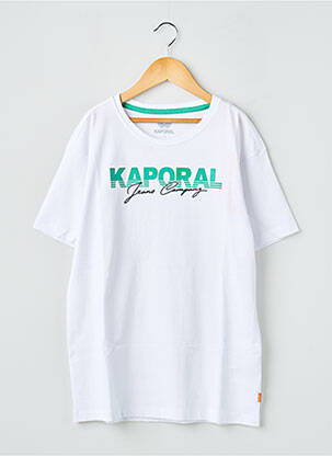 Tricou croială dreaptă mâneci scurte alb KAPORAL băiat