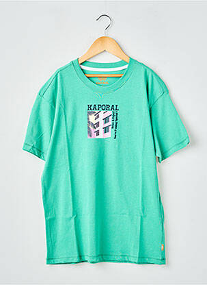 Tricou croială dreaptă mâneci scurte verde KAPORAL băiat