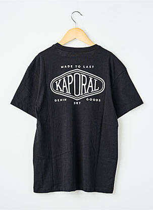 Tricou croială dreaptă mâneci scurte negru KAPORAL băiat