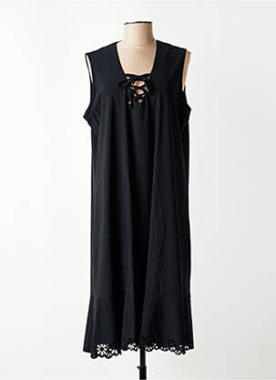 Rochie midi croială fluidă fără mâneci negru FRANCK ANNA femeie