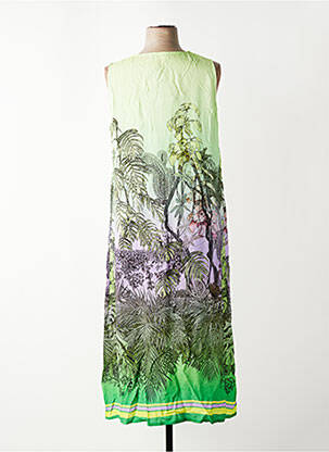 Rochie lungă țesătură crep fără mâneci verde SEE YOU femeie