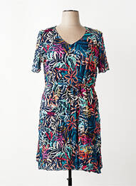 Rochie midi imprimeu floral mâneci scurte albastru GRIFFON femeie