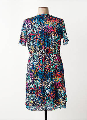 Rochie midi imprimeu floral mâneci scurte albastru GRIFFON femeie