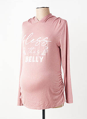 Tricou / top maternitate guler rotund roz RAGDOLL femeie
