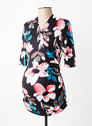 Tricou / top maternitate imprimeu floral negru KIMI+KAI femeie