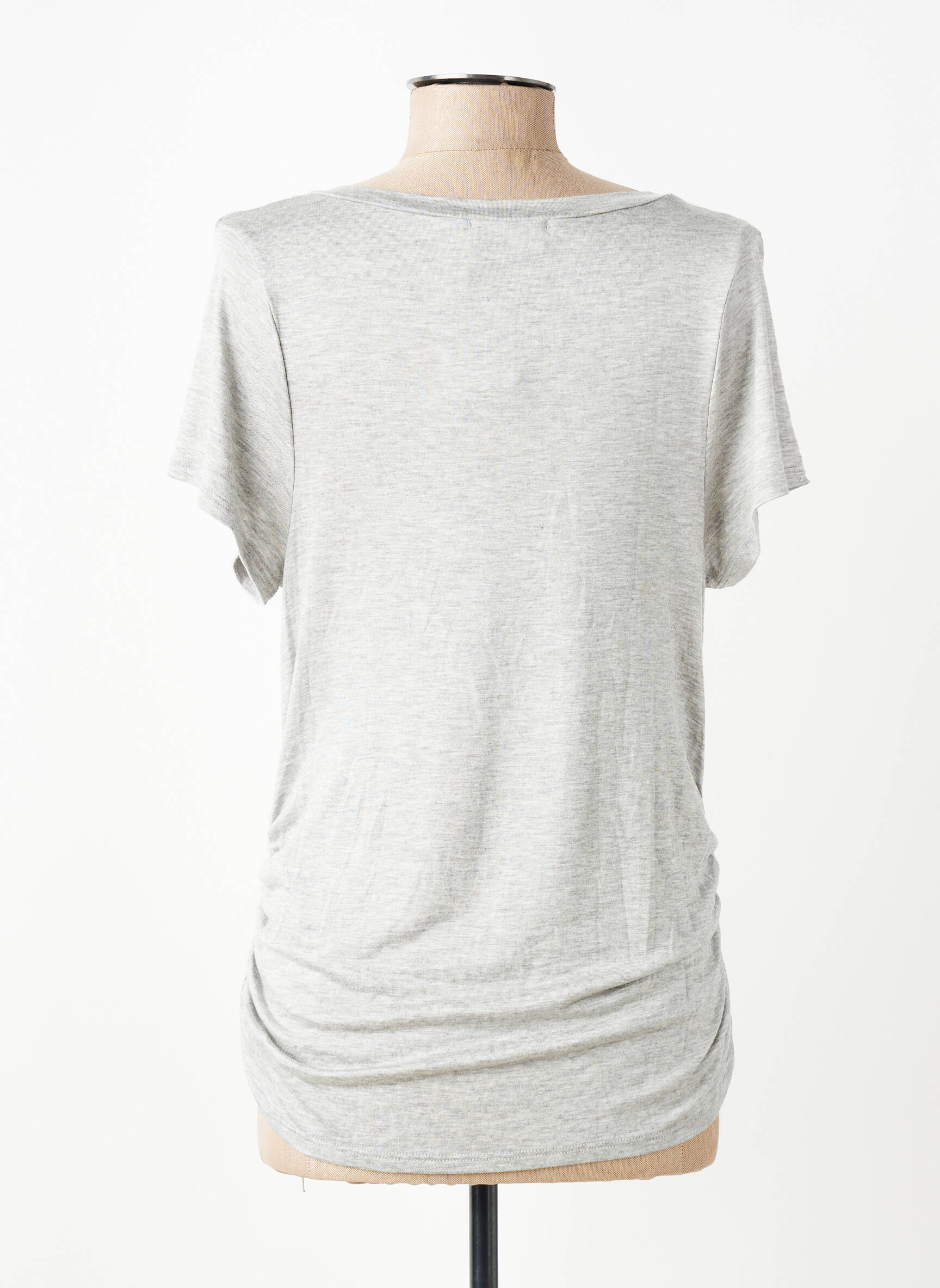 Tricou / top maternitate guler în v gri FRENCH PASTRY femeie