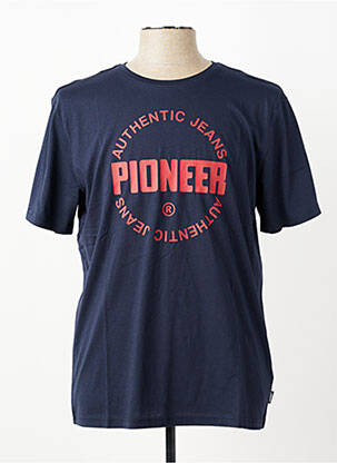 Tricou croială cambrată mâneci scurte albastru PIONEER bărbat