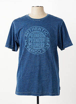 Tricou țesătură melanj mâneci scurte albastru PIONEER bărbat