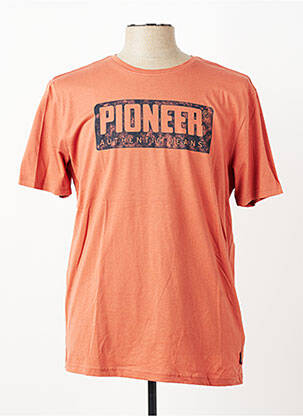 Tricou croială cambrată mâneci scurte portocalie PIONEER bărbat