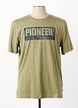 Tricou croială cambrată mâneci scurte verde PIONEER bărbat
