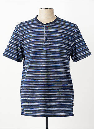 Tricou guler tunisian mâneci scurte albastru PIONEER bărbat
