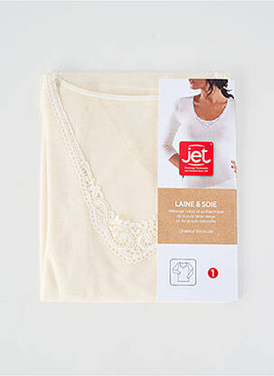 Top țesătură jersey mâneci lungi bej JET femeie