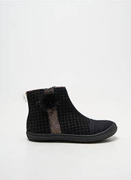 Botine/ghete țesătură satinată vârf rotund negru BELLAMY fată