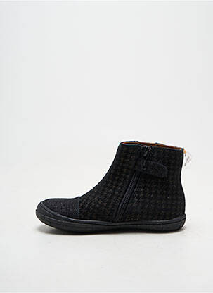 Botine/ghete țesătură satinată vârf rotund negru BELLAMY fată