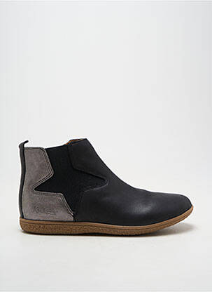 Botine/ghete țesătură satinată vârf rotund argintiu KICKERS fată